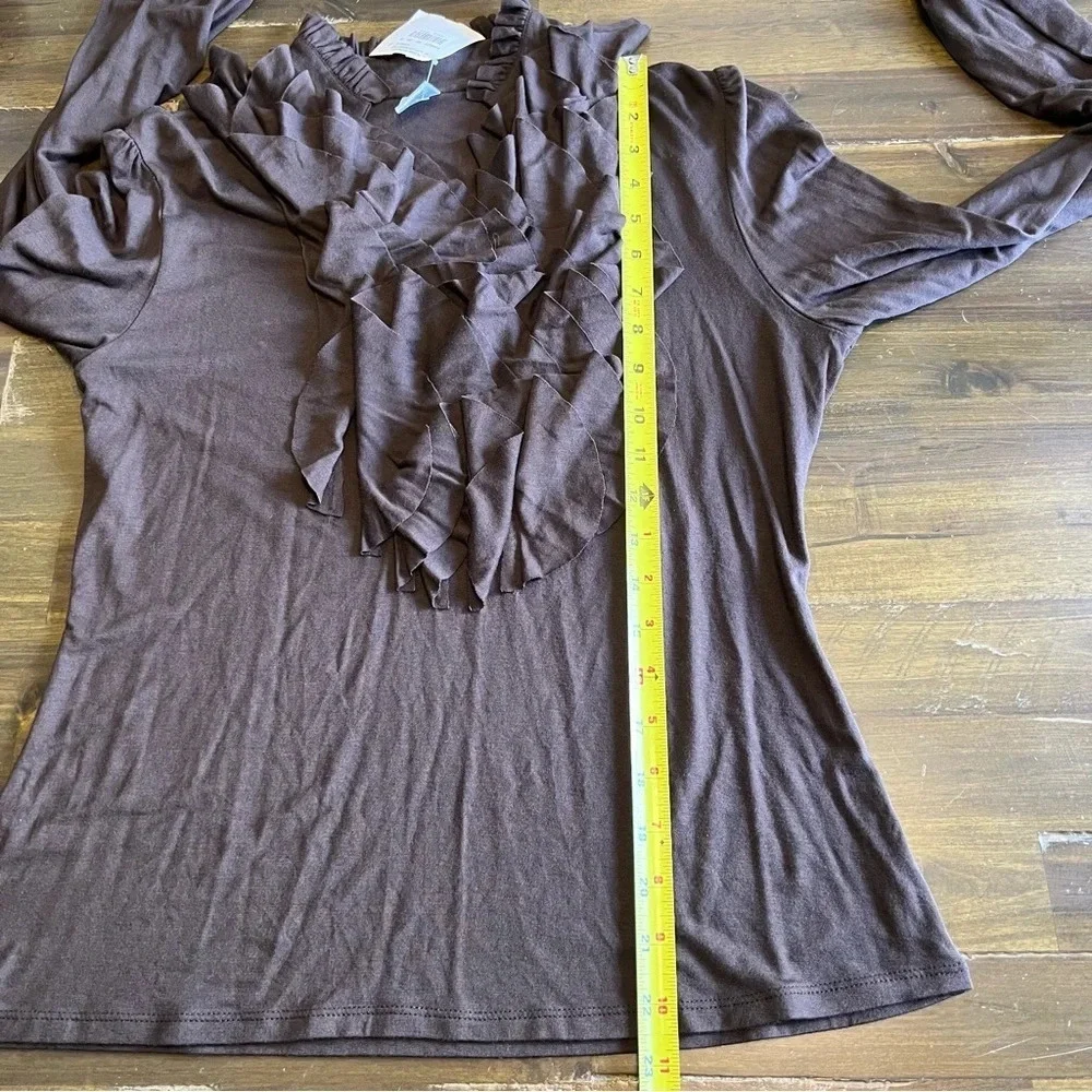 Peruvian Conecction Ruffled Jersey Top